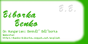 biborka benko business card